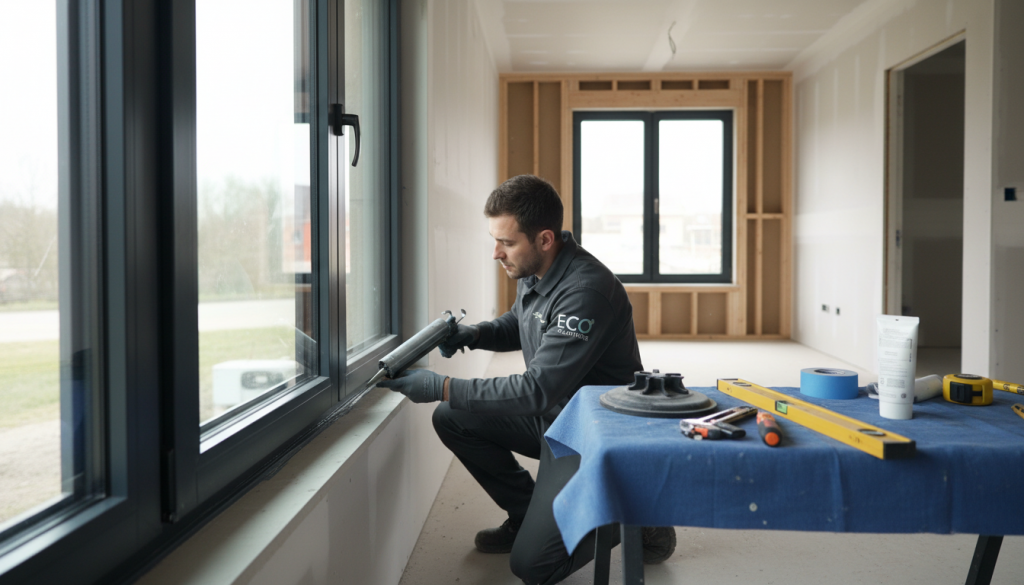 Installation von Isolierglasfenstern