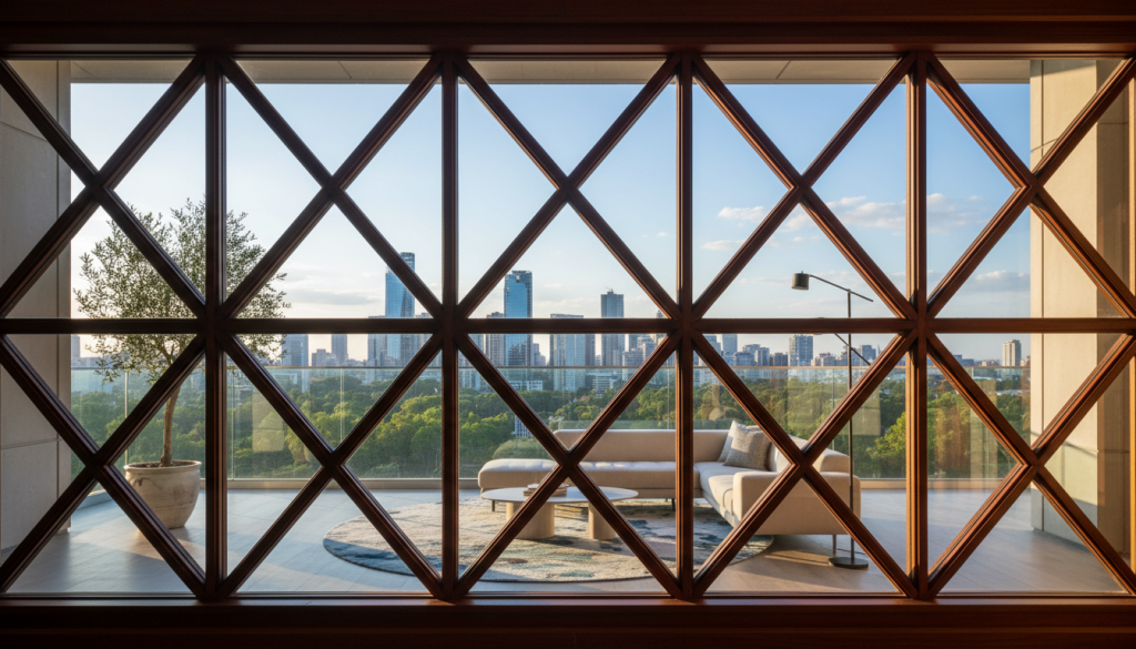 Sprossenfenster im modernen Bau