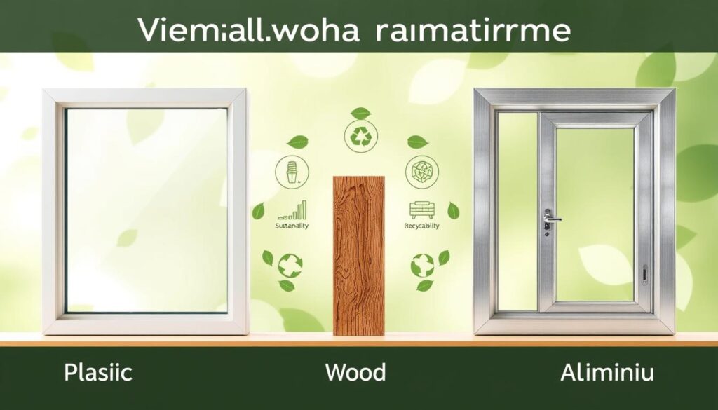 Materialvergleichsdiagramm für Fensterrahmen