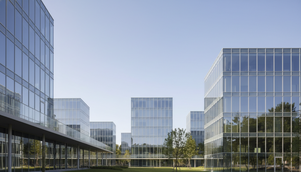 Moderne Glasfassaden und energieeffiziente Fenster für eine nachhaltige Bauweise