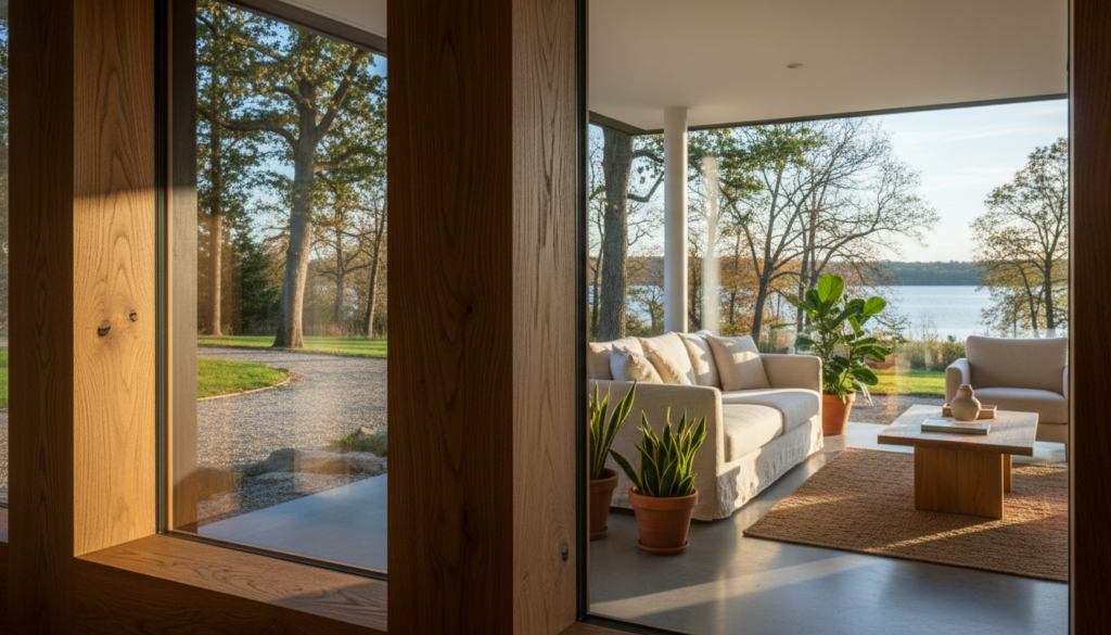 Nachhaltiges Holzdekor für moderne Fenster